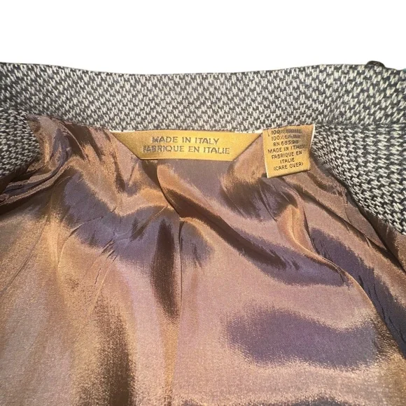 Vintage 80’s Donna Karan NY Blazer 42R Made in Italy Brown Wool Tweed Sport Coat - Picture 2 of 9